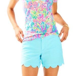 Lilly Pulitzer The Buttercup Short Scallop Hem Serene Blue